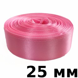 Лента Атласная 25мм, цвет Розовый (на отрез)  в Мелеуз