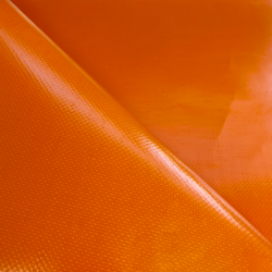 Ткань ПВХ 450 гр/м2, Оранжевый (Ширина 160см), на отрез  в Мелеуз