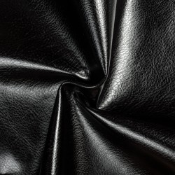 Ткань Дерматин (Кожзам) для мебели, цвет Черный (на отрез)  в Мелеуз