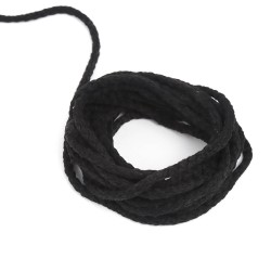Шнур для одежды тип 2,  Чёрный (плетено-вязаный/полиэфир)  в Мелеуз