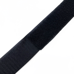 Контактная лента 40мм (38мм) цвет Черный (велькро-липучка, на отрез)  в Мелеуз